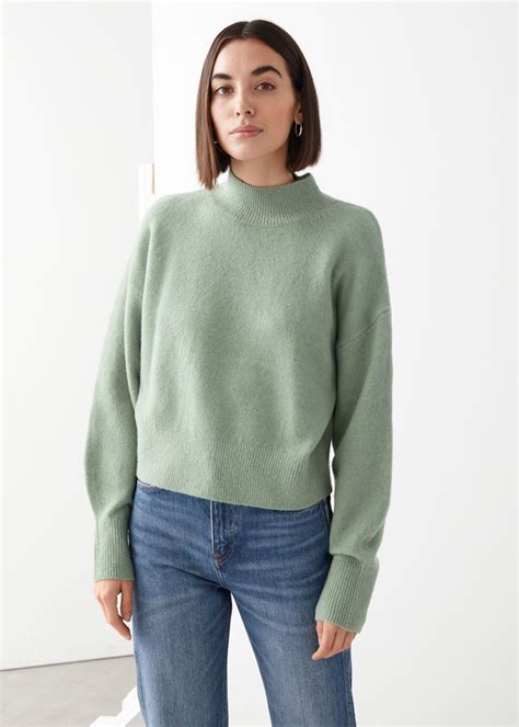 and other stories sweater|mock neck knit sweater.